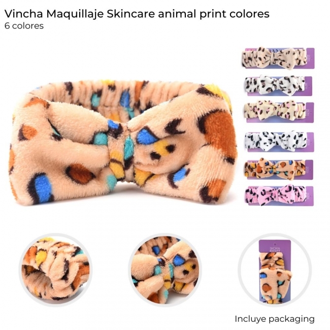 VINCHA MAQUILLAJE SKORA SKINCARE ANIMAL PRINT T10