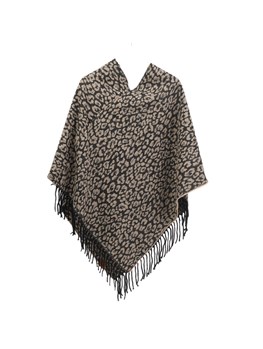 PONCHO ANIMAL PRINT CON FLECOS VF T8