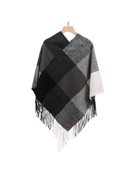 PONCHO CUADRADO CON FLECOS VF T8