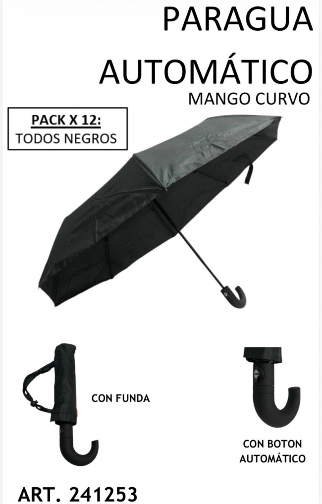 PARAGUAS LISO MANGO GOMA