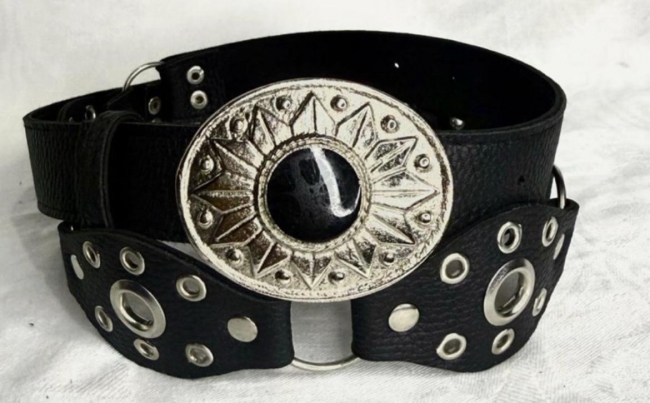 FAJA OVAL ARGENTINA HEBILLA PIEDRA NEGRA