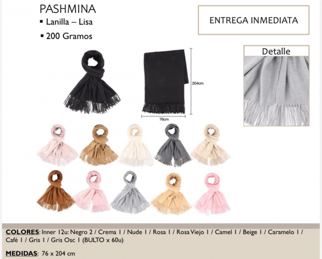 PASHMINA LANILLA LISA 200 GR LA CHAPELLE