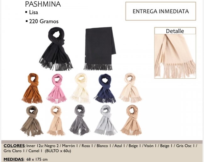 PASHMINA LISA 220 GR LA CHAPELLE