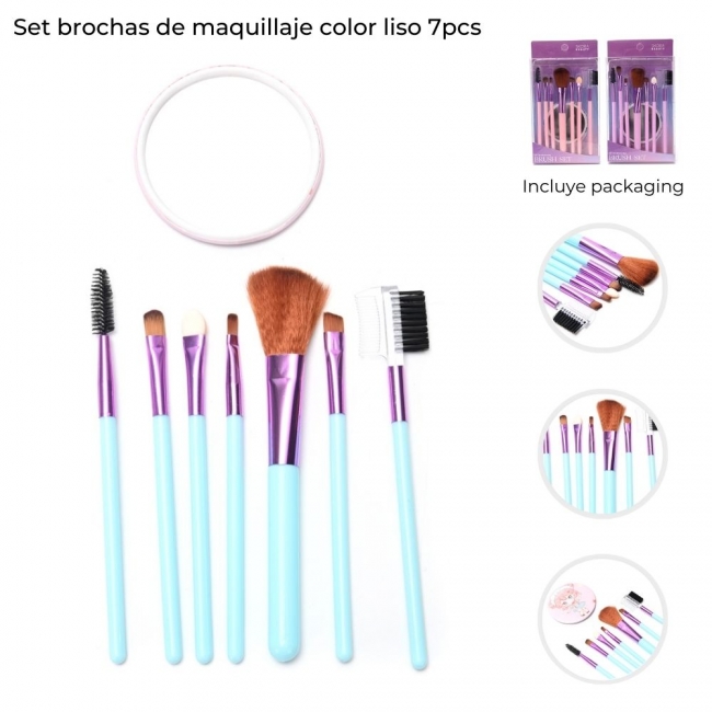SET BROCHAS MAQUILLAJE ESPEJO 8 UNIDADES SKORA