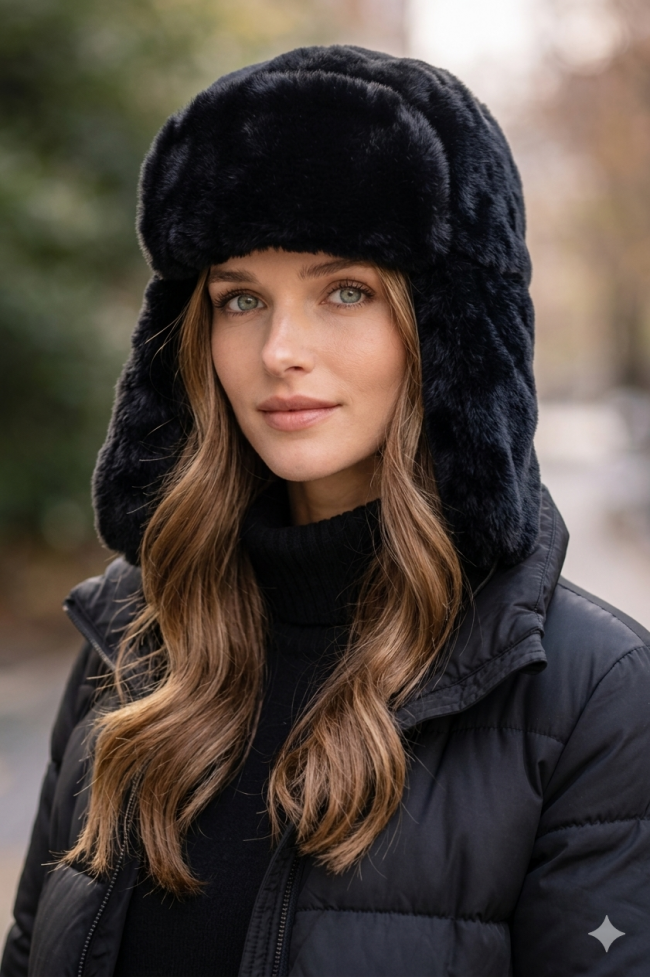 GORRO DE PIEL CON OREJERAS