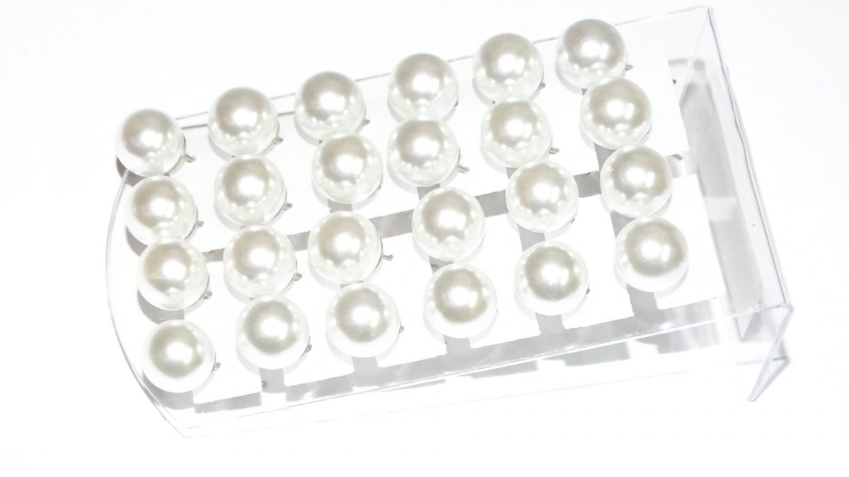 AROS ACERO PERLAS X 12 PARES