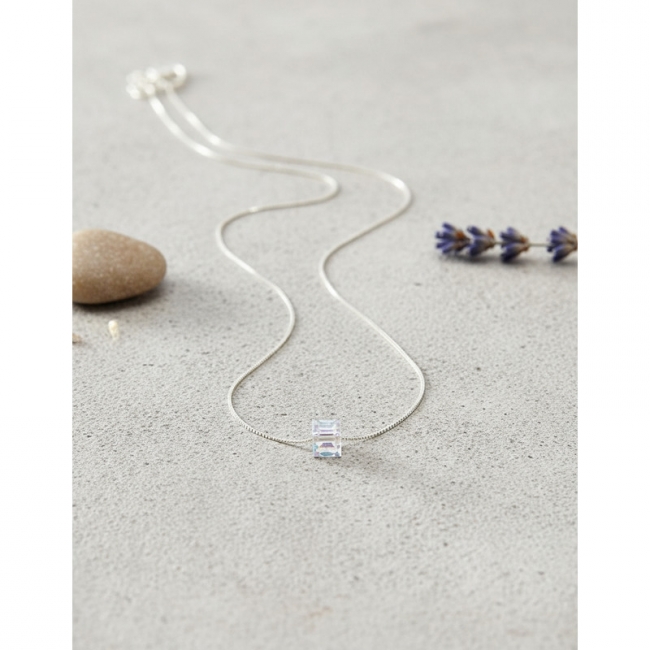 CADENA PLATA DIJE CUBIC 4MM CUBO