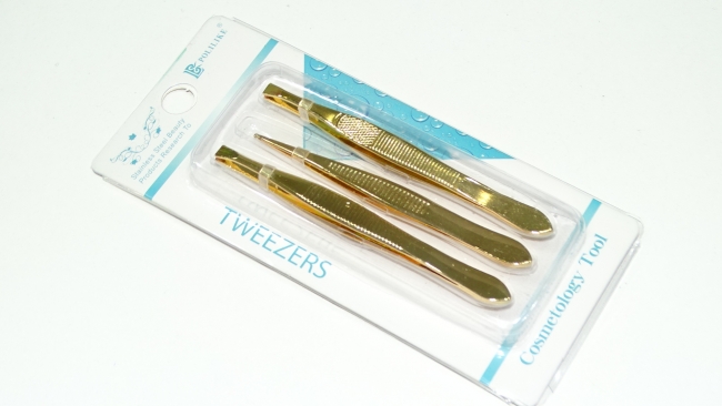 SET PINZAS DEPILAR DORADAS