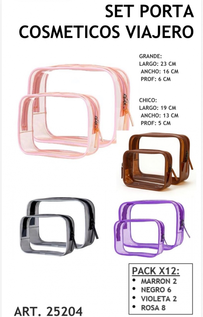 SET PORTACOSMETICOS CRISTAL X 2