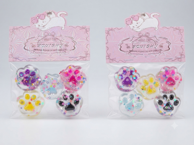 SQUISHY PATITA GATO SIN POMPON 5 PIEZAS