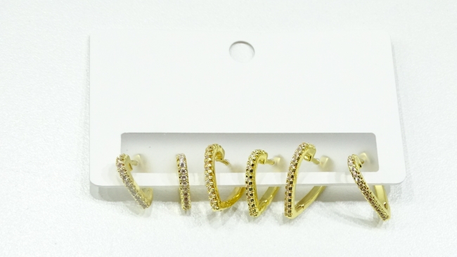 SET AROS ACERO DORADO