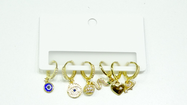 SET AROS ACERO DORADO