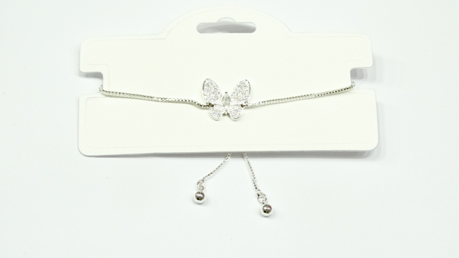 PULSERA ACERO BLANCO MARIPOSA