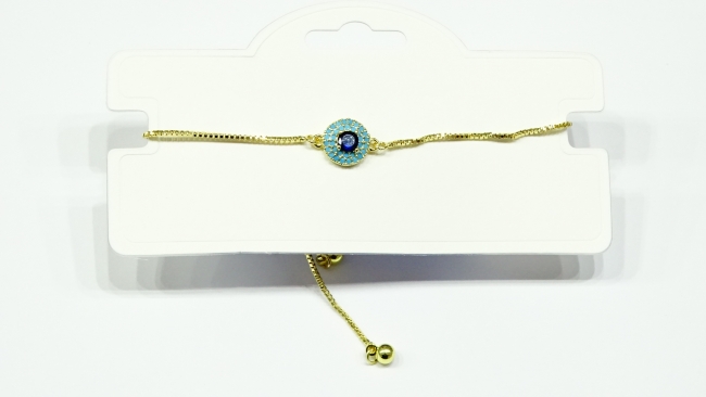 PULSERA ACERO DORADO OJO