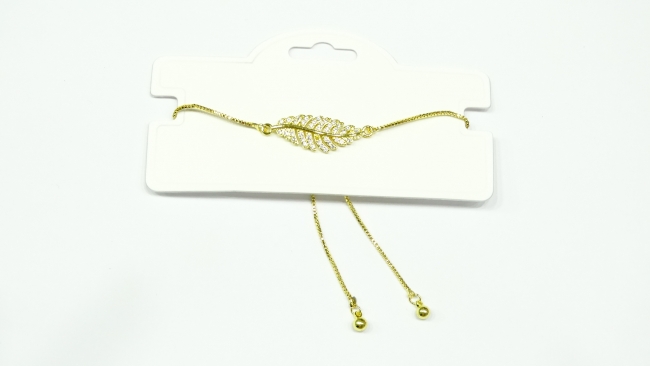 PULSERA ACERO DORADO HOJA