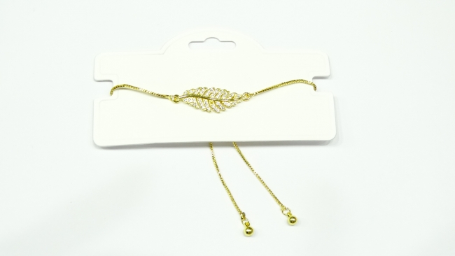 PULSERA ACERO DORADO HOJA