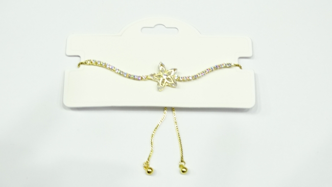 PULSERA ACERO DORADO FLOR