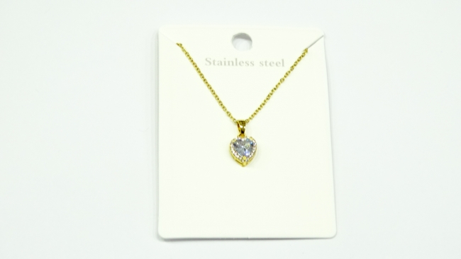 CADENA ACERO DORADO CORAZON 45 CM
