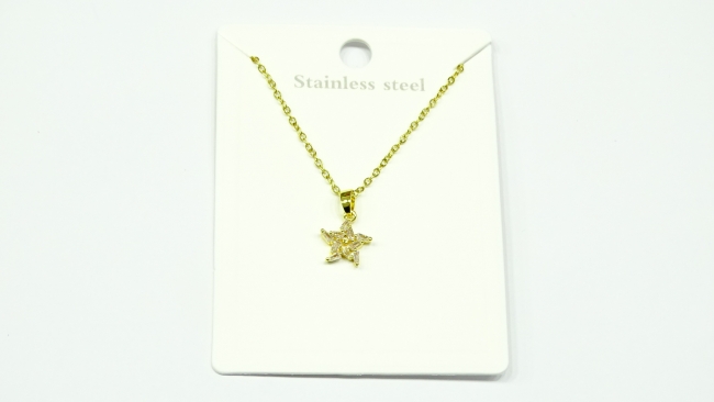 CADENA ACERO DORADO 45 CM ESTRELLA