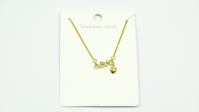 CADENA ACERO DORADO 45 CM LOVE