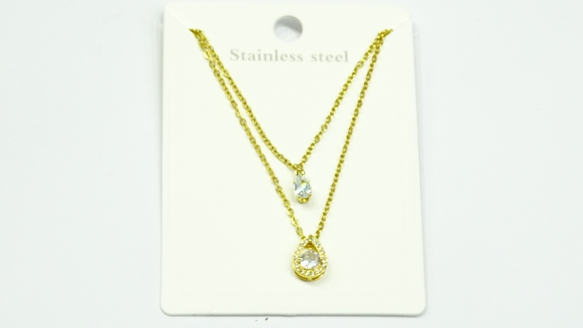 CADENA ACERO DORADO DOBLE CAIDA GOTA