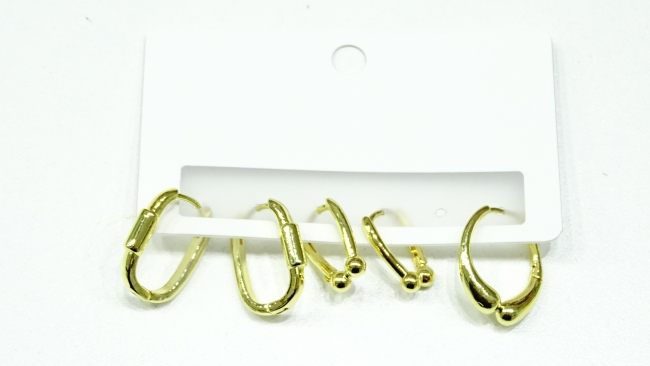 SET AROS ACERO DORADO