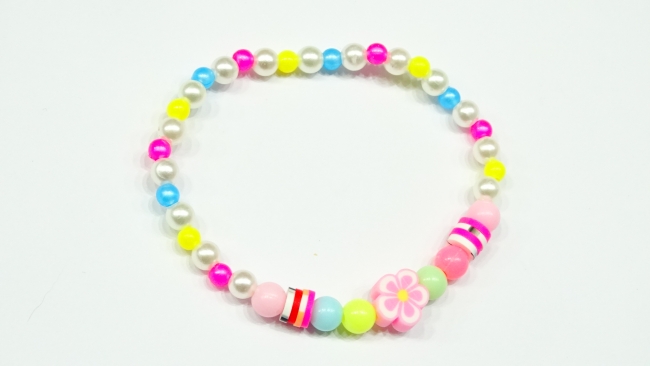 PULSERA INFANTIL FIMO CON PERLAS