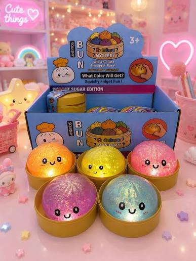 SQUISHY DUMPLING GLITTER CON LUZ VARIOS COLORES