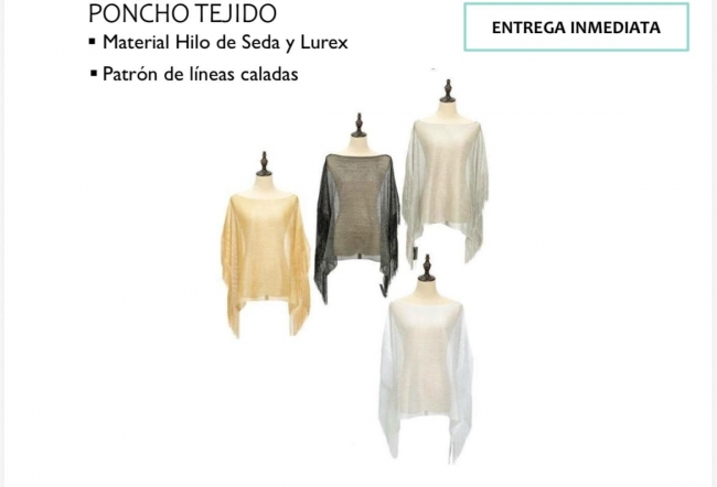 PONCHO TEJIDO LUREX VERANO 
