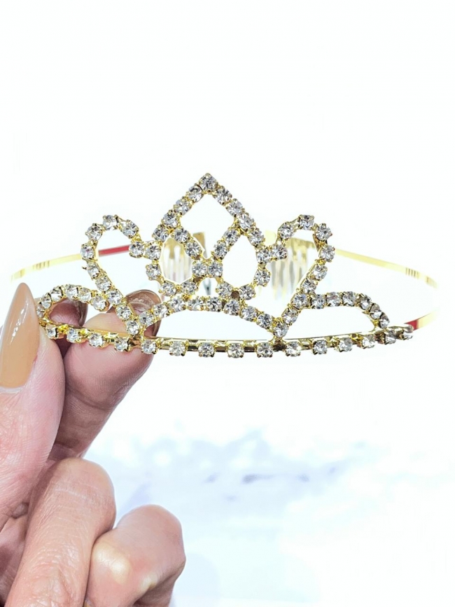 TIARA STRASS DORADA