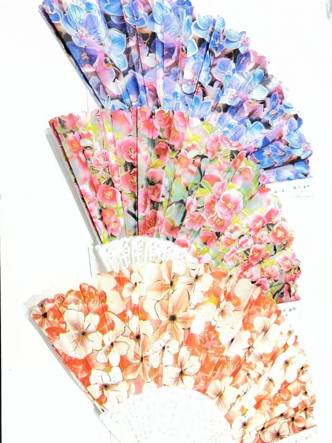 ABANICO FLOREADO X 12