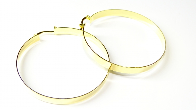 AROS ARGOLLAS ACERO DORADO 5 CM  +