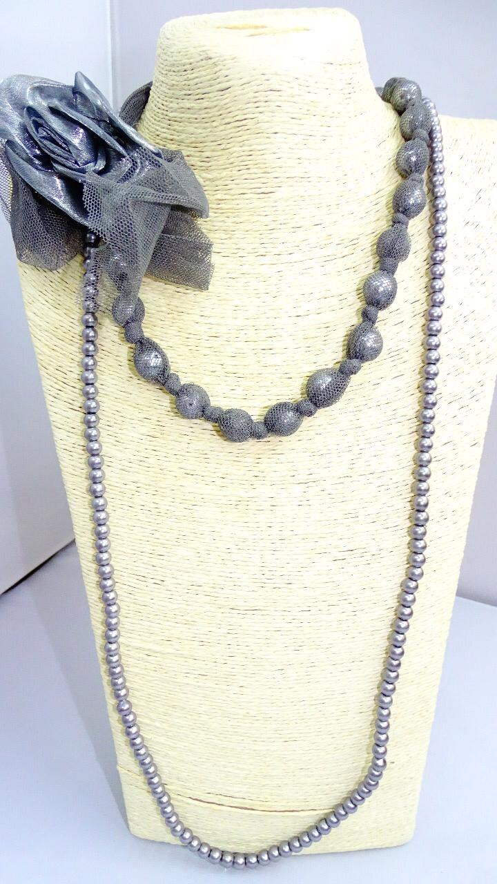 COLLAR PERLAS CON GASA+++