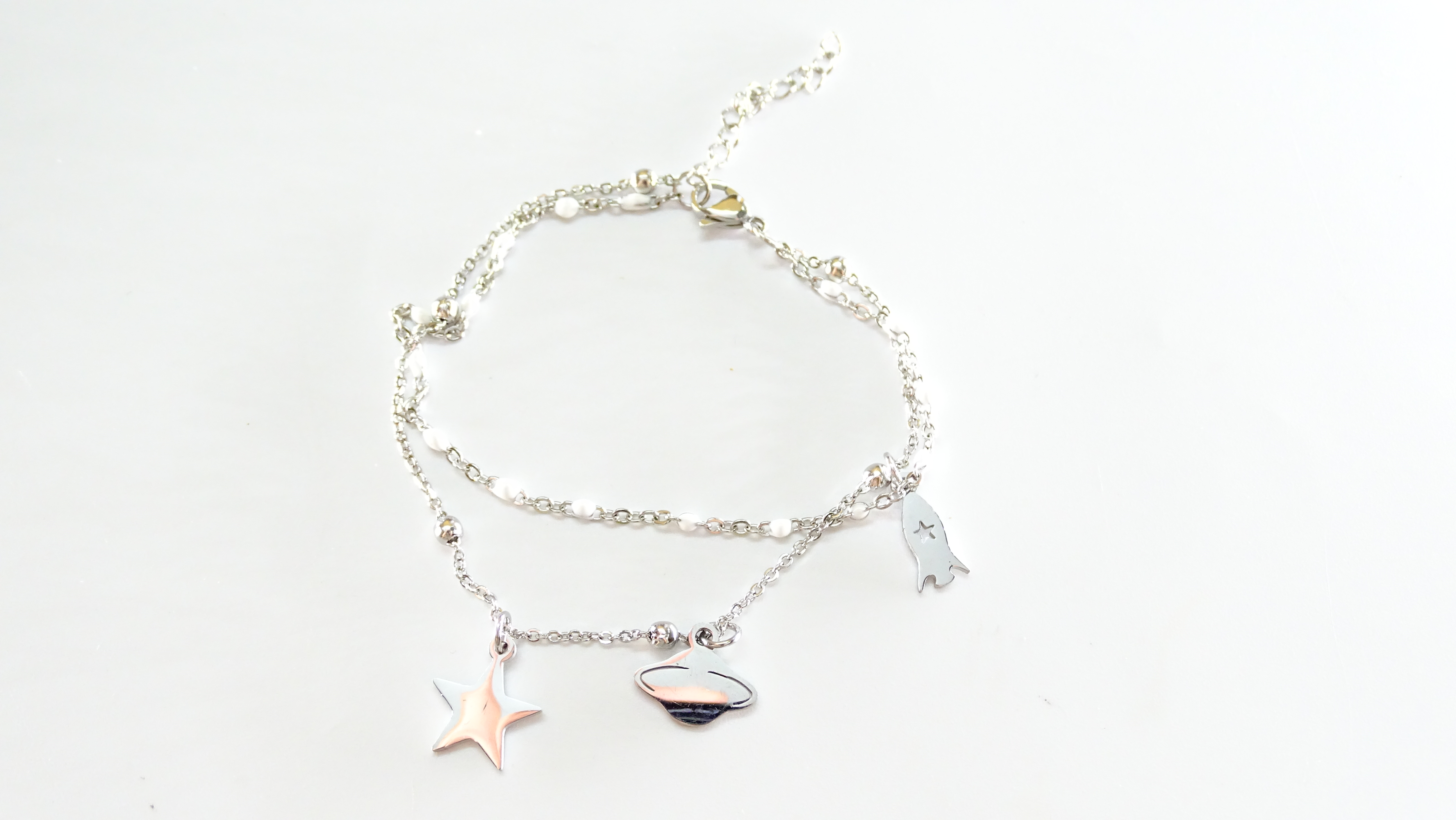 PULSERA ACERO ESTRELLAS Y PLANETAS+++