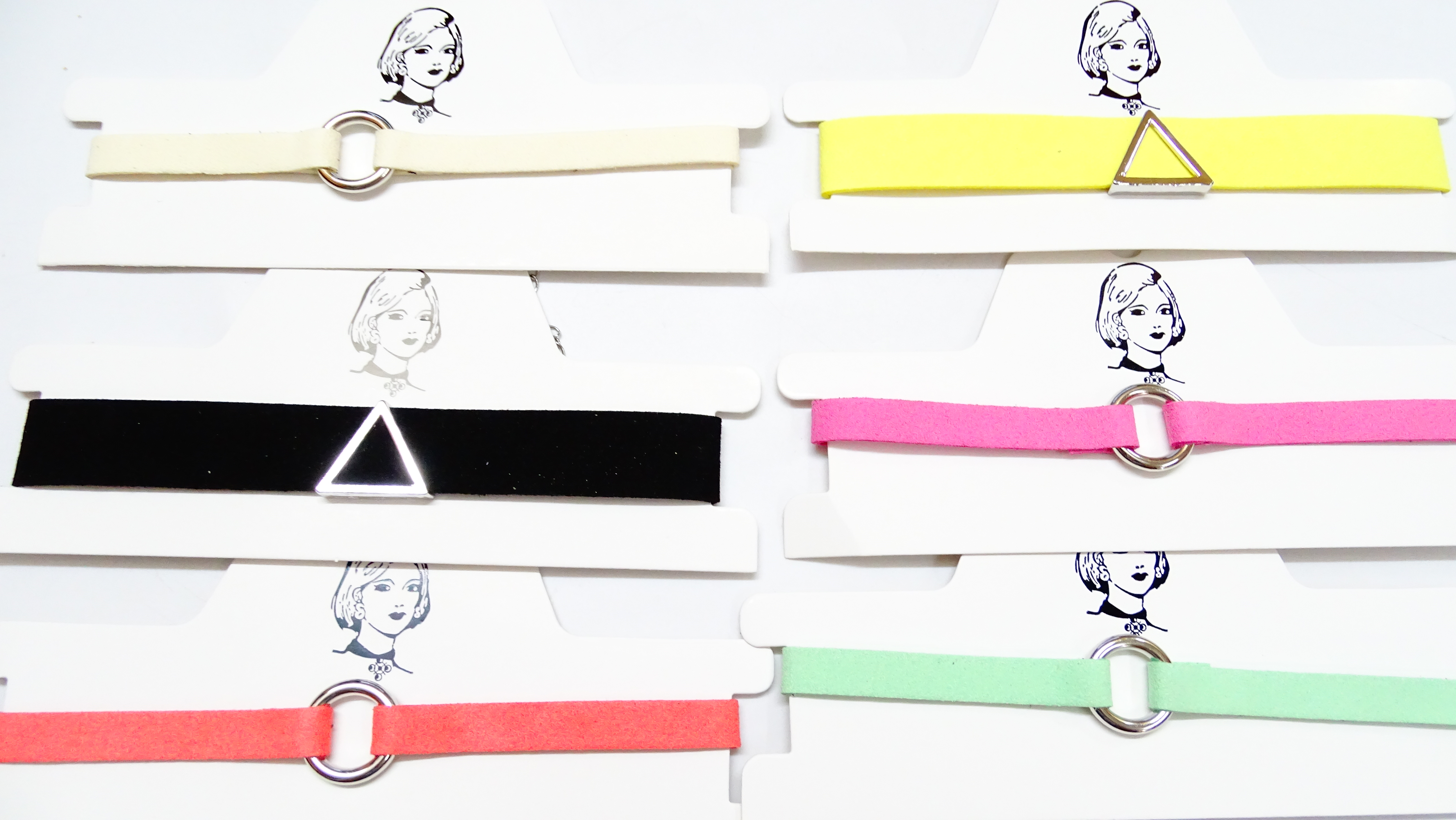 CHOKER CIRCULOS Y TRIANGULOS VARIOS COLORES+