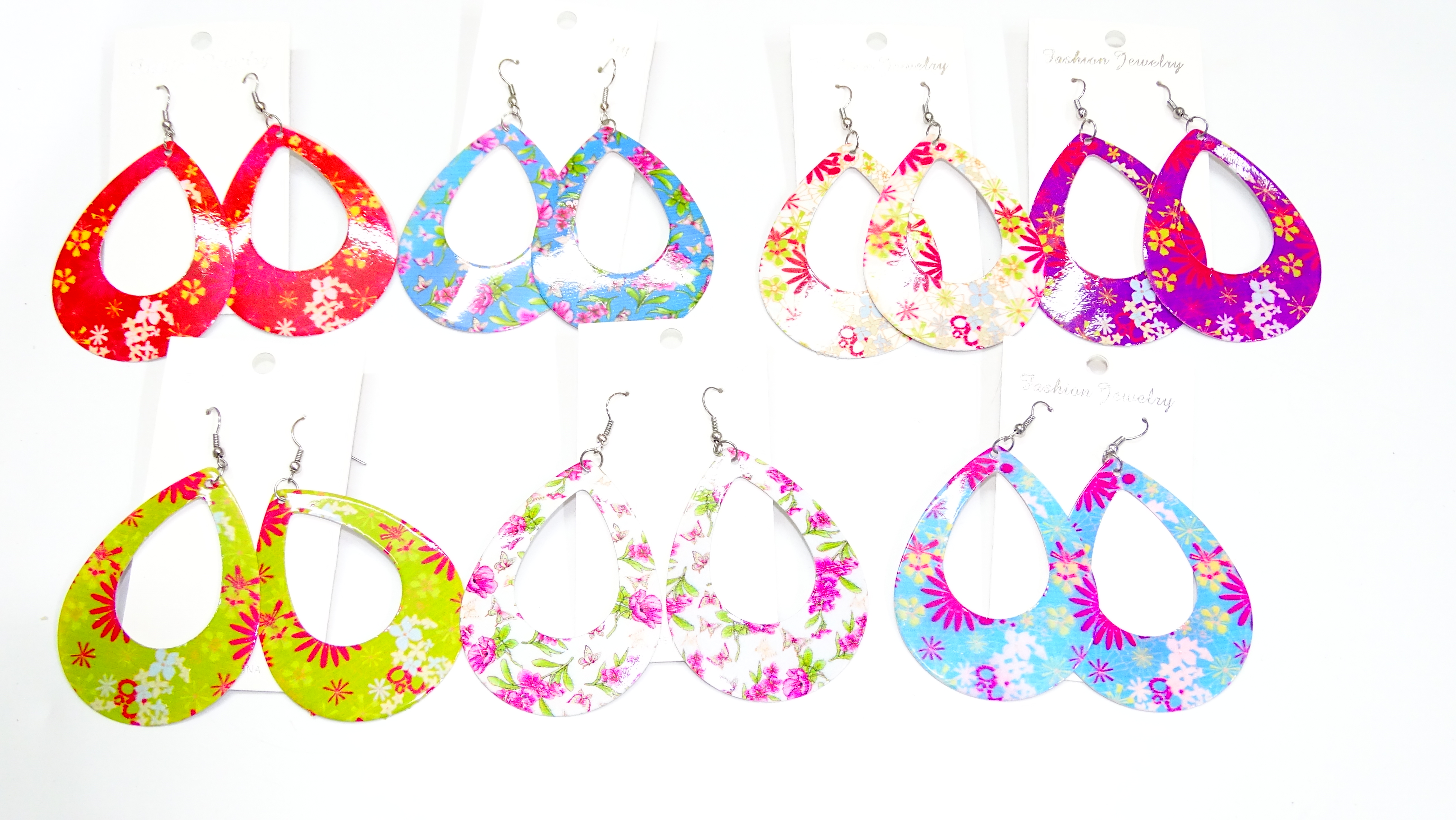 AROS GOTA FLOREADOS VARIOS COLORES+++