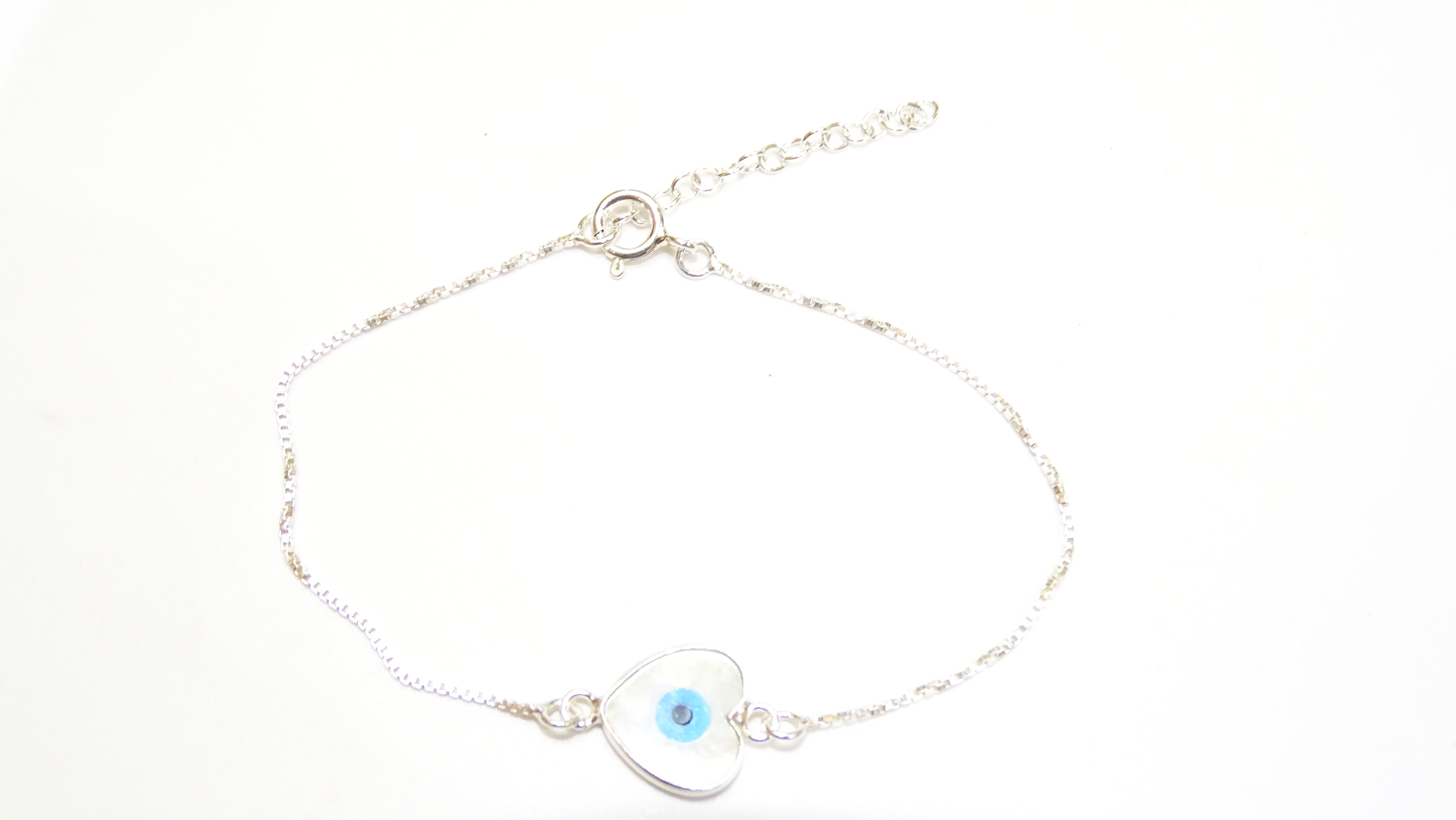 PULSERA PLATA OJO CORAZON-