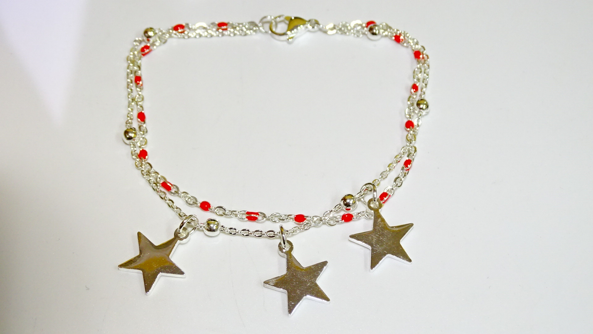 PULSERA ACERO BLANCO ESTRELLAS+++