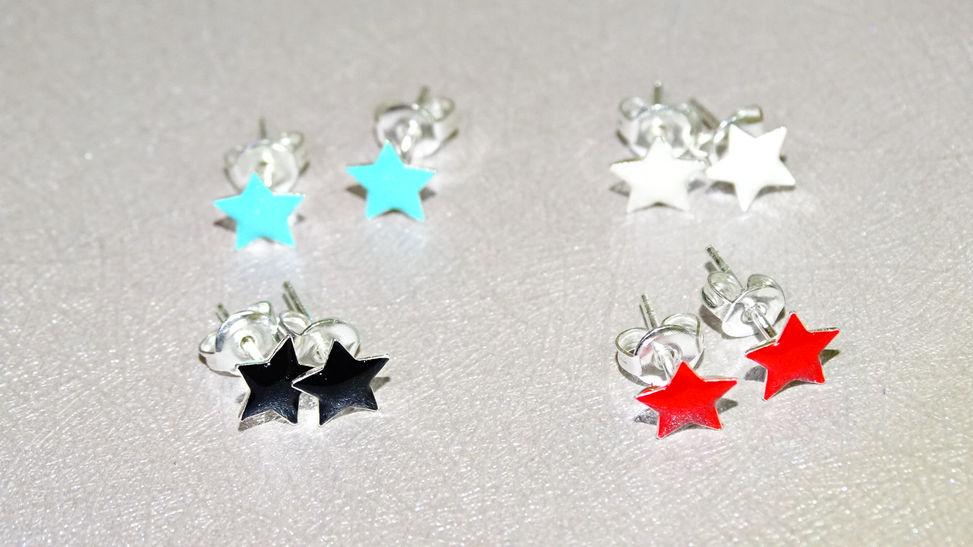 AROS PLATA ESTRELLA VARIOS COLORES-