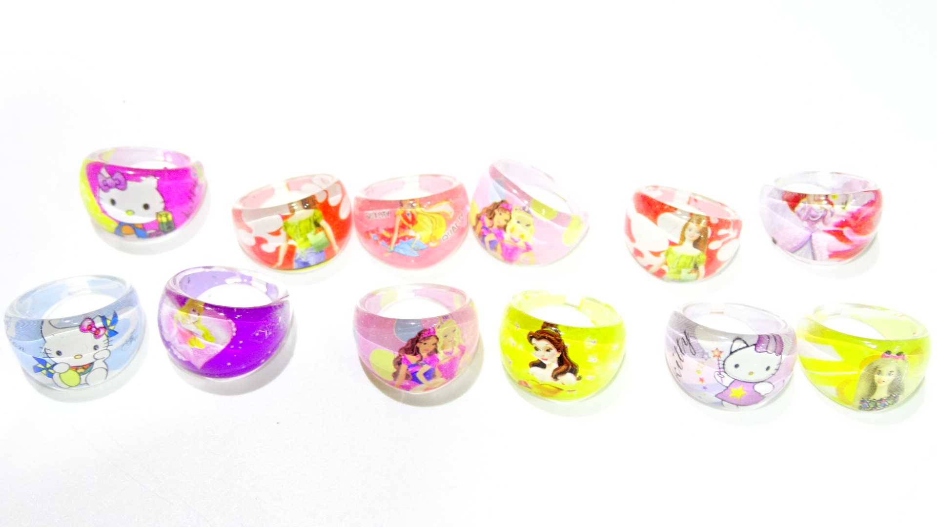 ANILLOS INFANTILES ACRILICOS X 12++