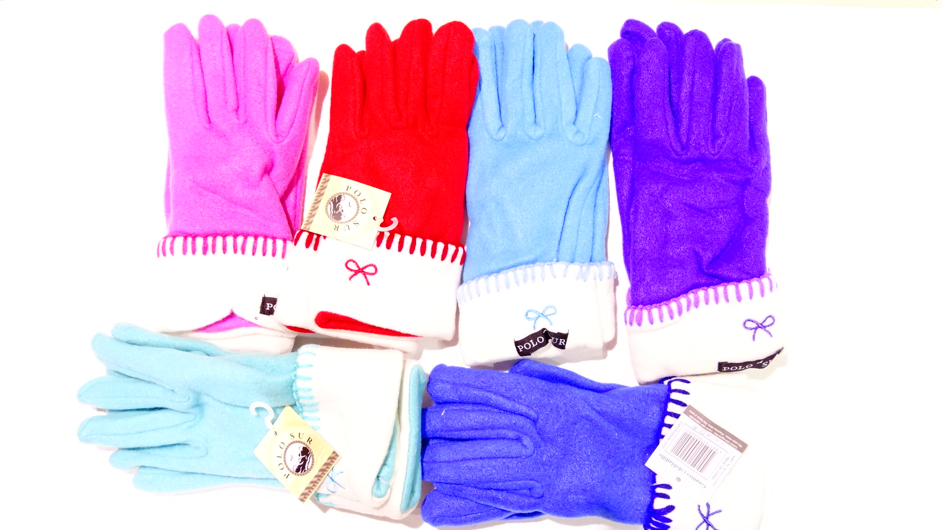 GUANTE POLAR MUJER X 6 PARES VARIOS COLORES+