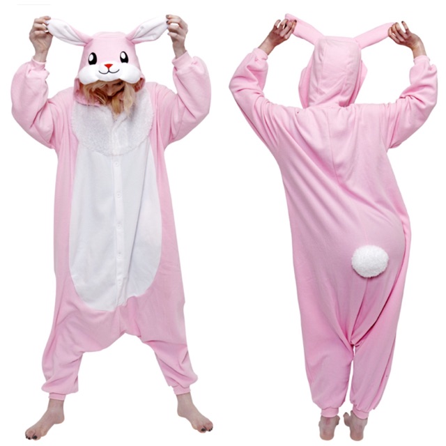 PIJAMA KIGURUMI CONEJO ROSA ADULTO