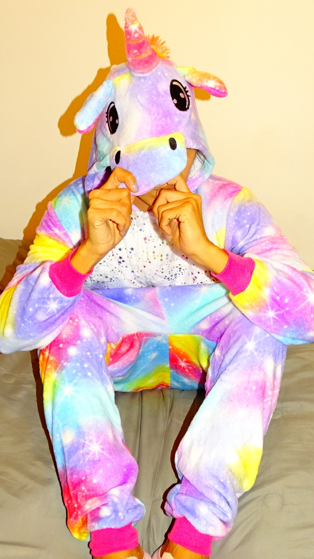 PIJAMA KIGURUMI LILA CON ESTRELLITAS INFANTIL