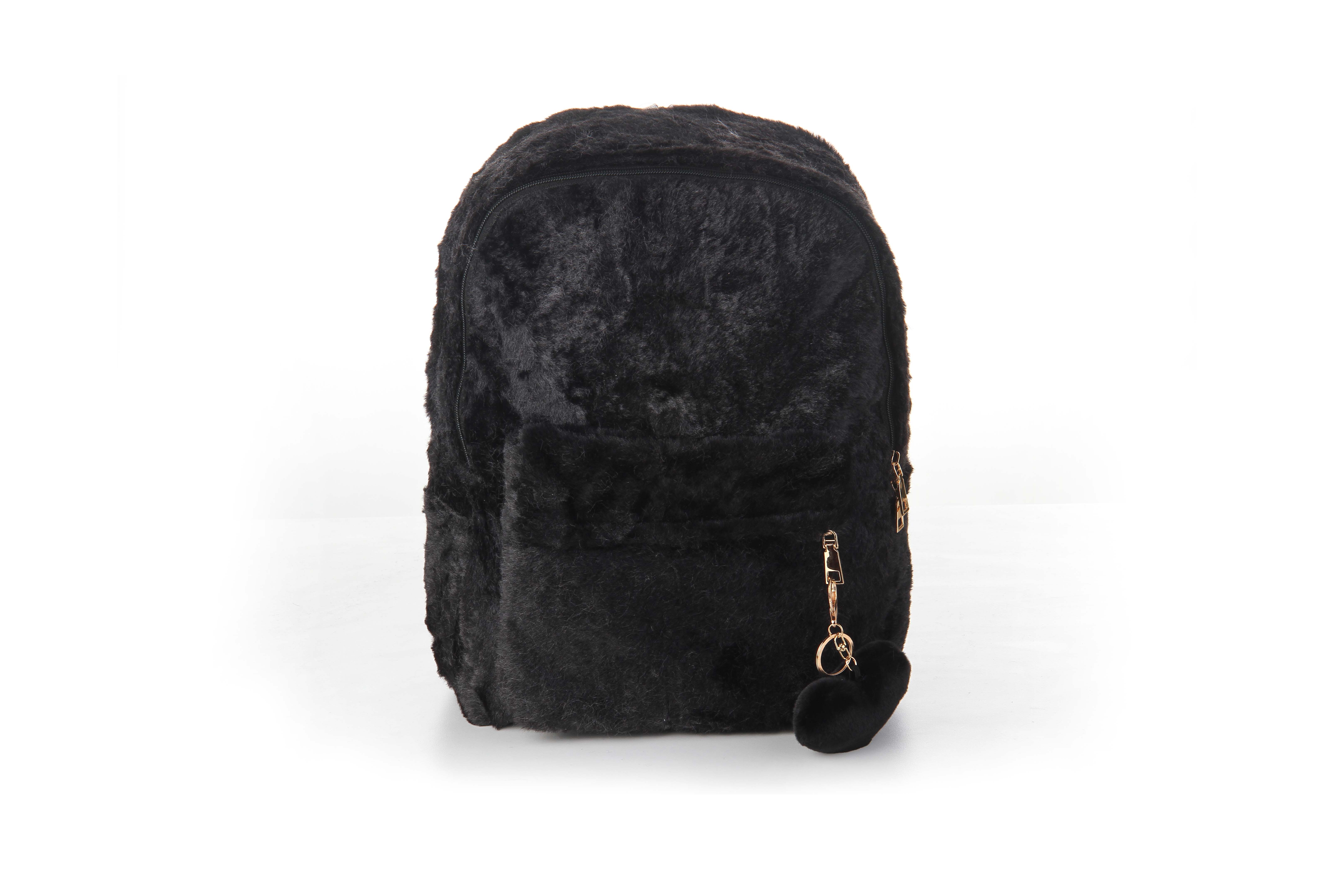 MOCHILA GRANDE DE PELUCHE NEGRO++++//