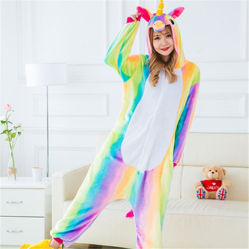 PIJAMA UNICORNIO MULTICOLOR FUERTE ADULTO