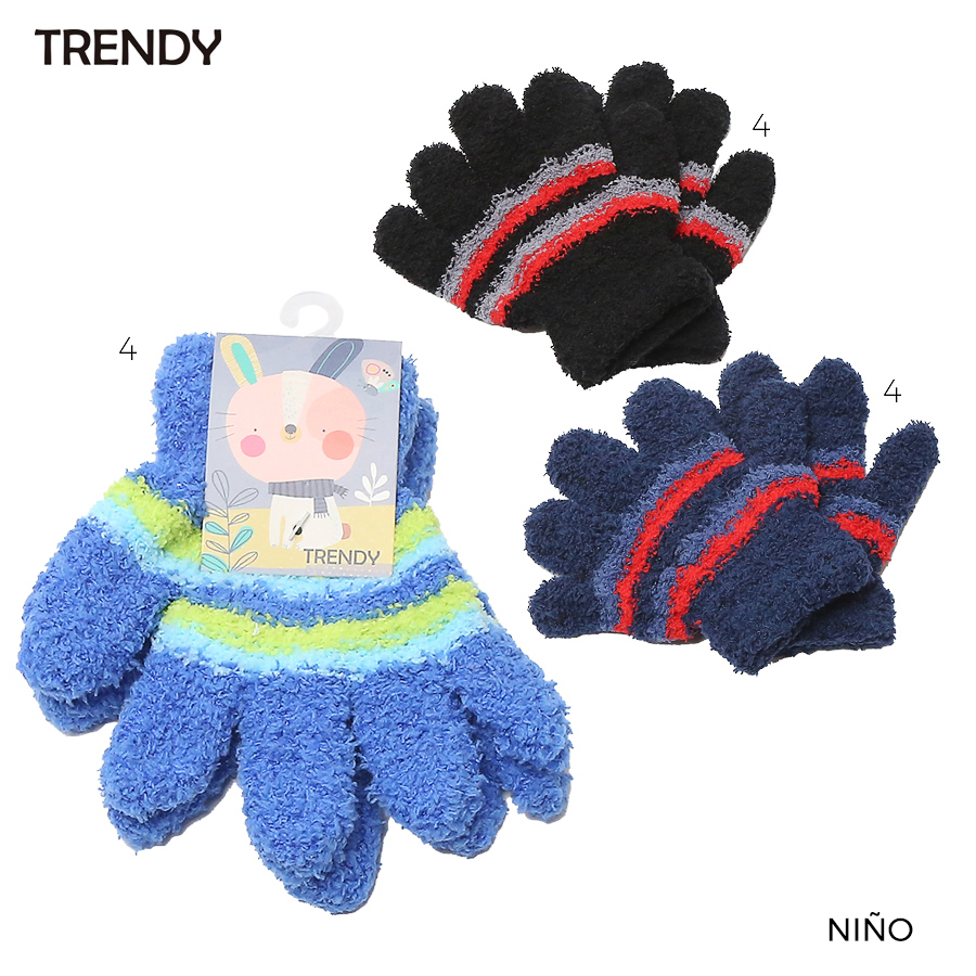 GUANTES CORDERITO RAYADO TRENDY NENE X 12+