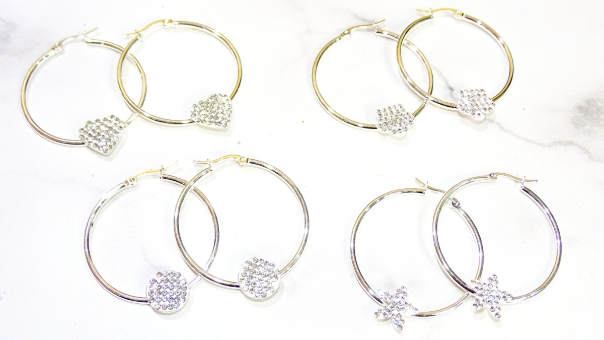 Aros argollas grandes con strass deals