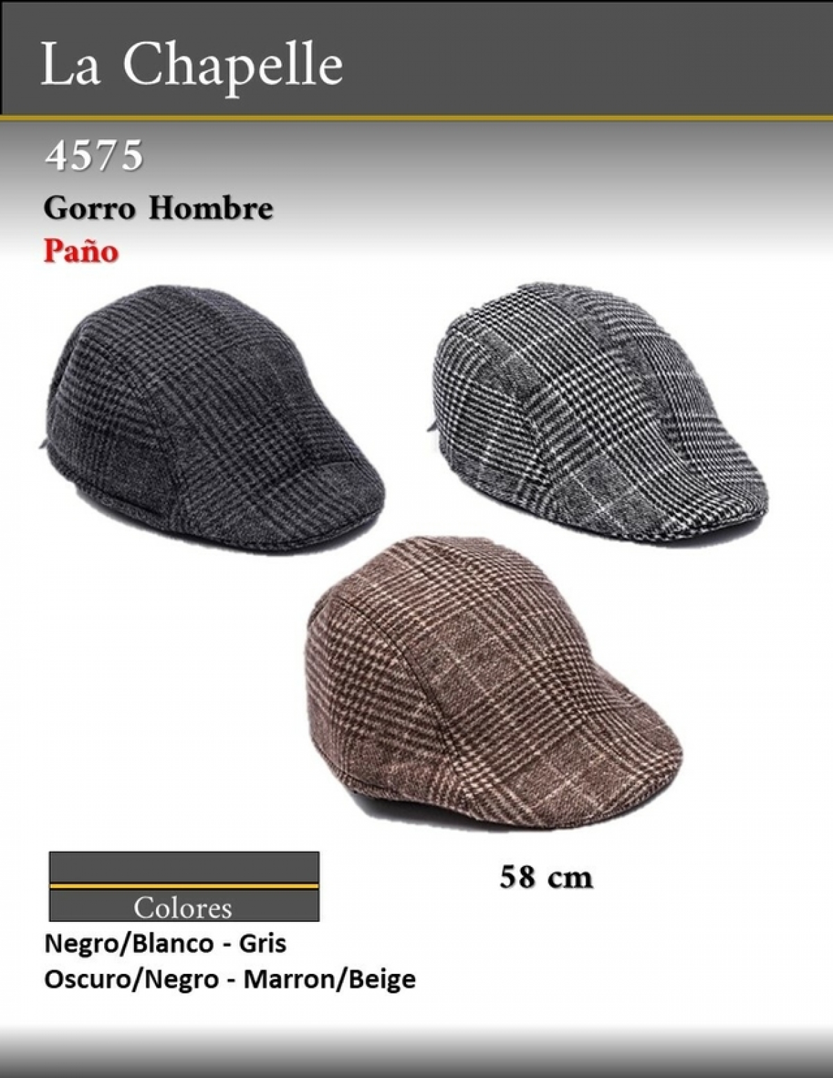 GORRO DE PAÑO CHAPELLE ++++ | Invierno | Tomás Accesorios